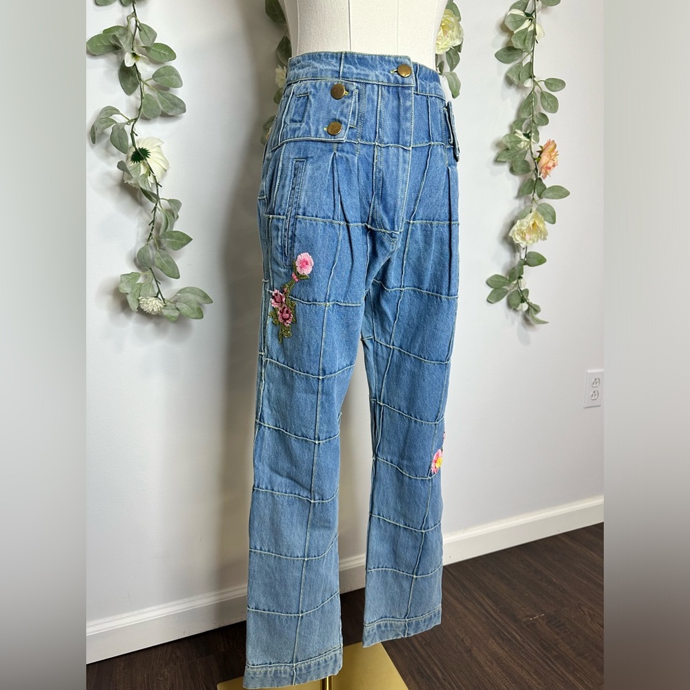 LoveShackFancy Marika Pant in Denim - Picture 6 of 12